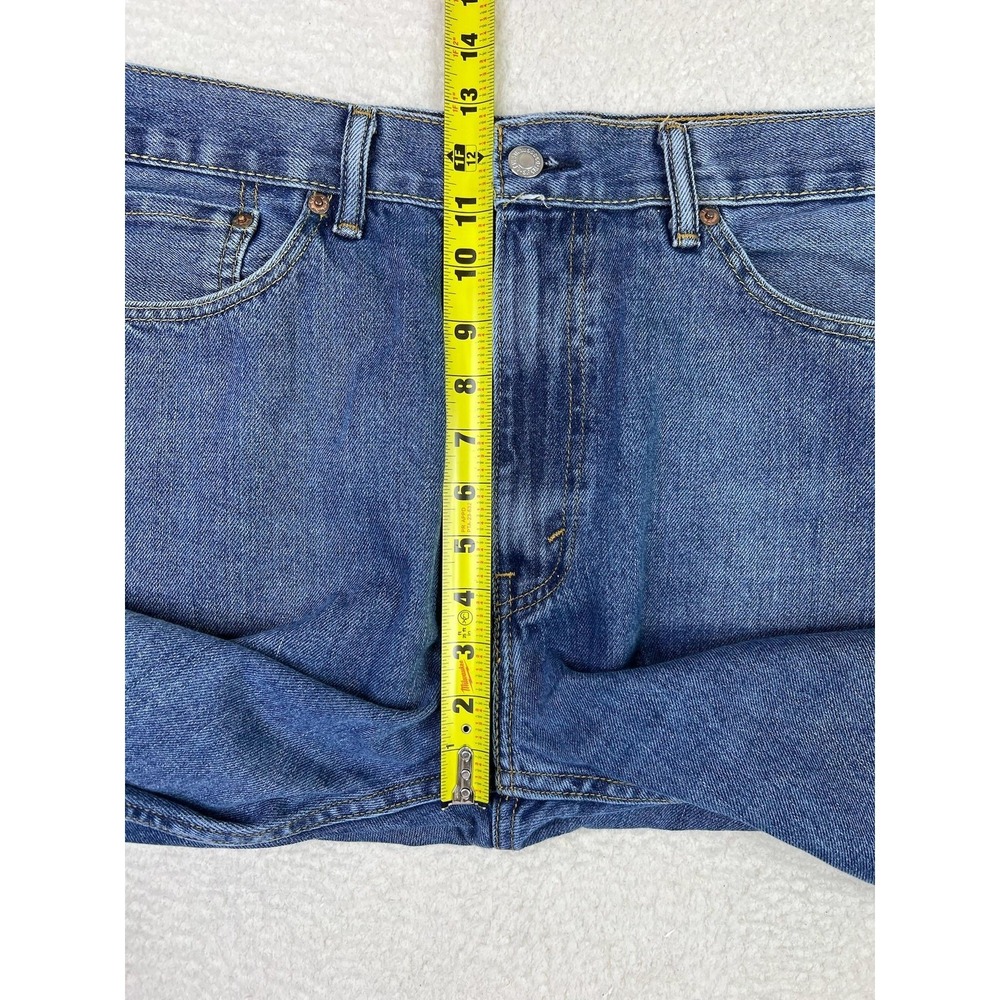 Levis 505 Jeans Mens 36x34 Blue Regular Straight Cotton Denim Pants Medium Wash - Picture 13 of 16